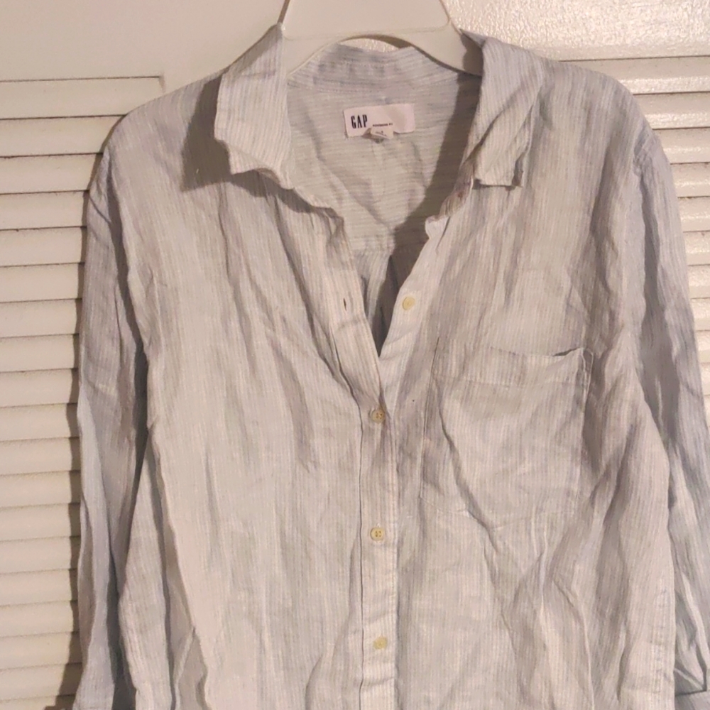 Baby blue & white striped button down by Gap
